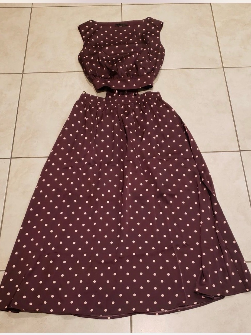 Commense Polka Dot Sleeveless Top & Maxi Shirt Set - Picture 3 of 9
